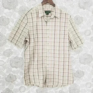 Eddie Bauer Short Sleeve Button up Men's Shirt L Tall Textured